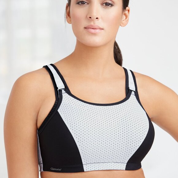 Set of 3! 32DD Glamorise SPORT Bra (DOUBLE-LAYER) Wicking (UNDERWIRED) WHITE NEW - Picture 15 of 16